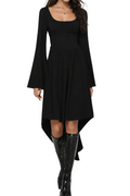 KILLSTAR Eye of Eris Midi Dress Black Gothic Harness Corset High Low Dress - UK M
