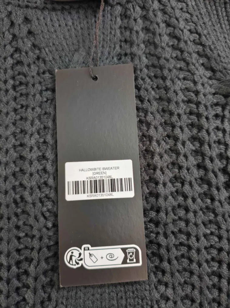 KILLSTAR Hallowbite Sweater Green Chunky Knit High Neck Gothic Jumper - UK 4XL - Sweaters