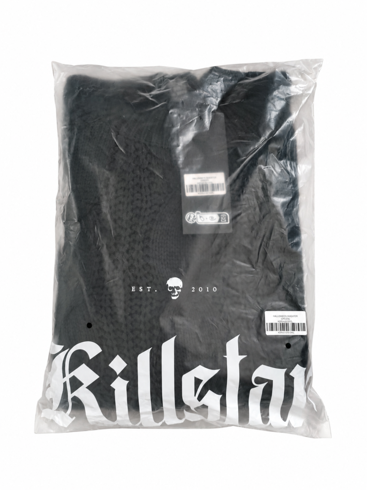 KILLSTAR Hallowbite Sweater Green Chunky Knit High Neck Gothic Jumper - UK 4XL - Sweaters