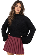 KILLSTAR Hexelore black sweater shown on a model from the front