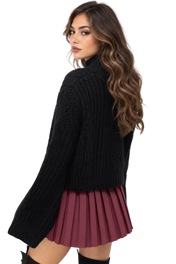 KILLSTAR Hexelore black sweater shown on a model from the back