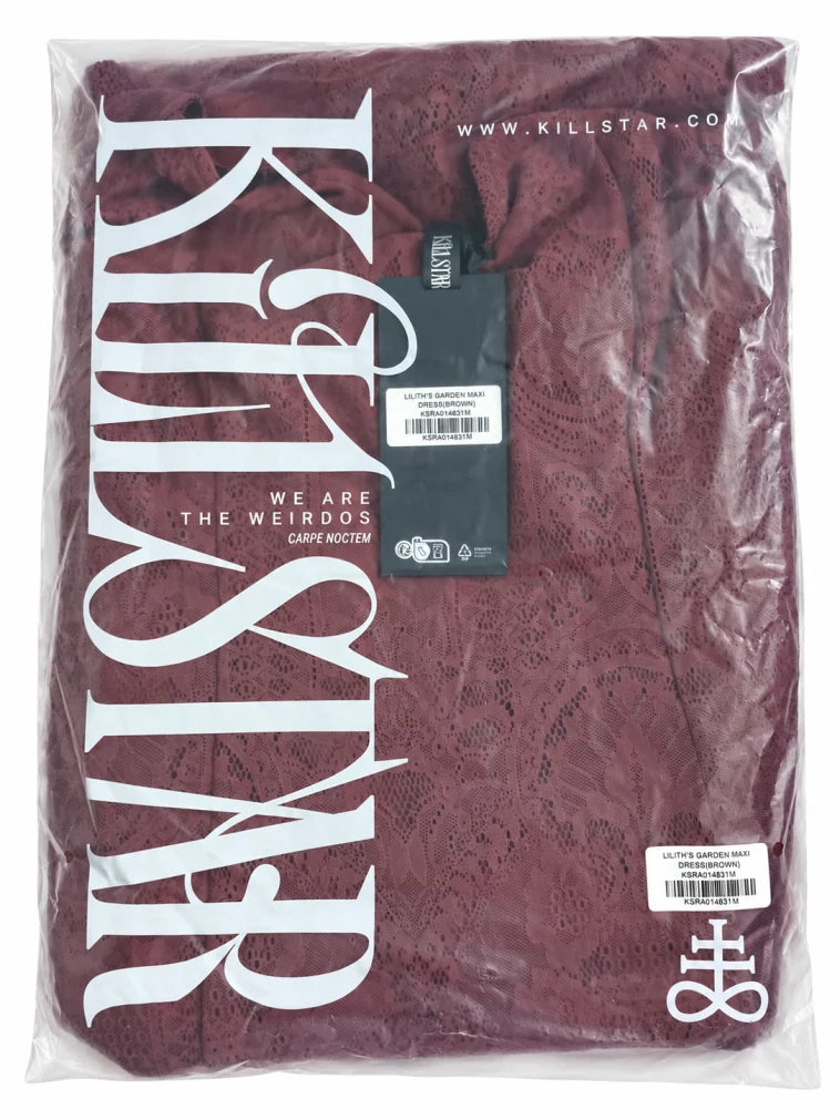 KILLSTAR Lilith’s Garden Maxi Dress – Brown/Burgundy – Size M - Maxi Dress