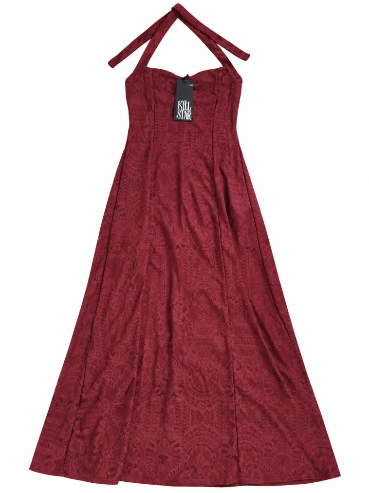 KILLSTAR Lilith’s Garden Maxi Dress – Brown/Burgundy – Size M - Maxi Dress