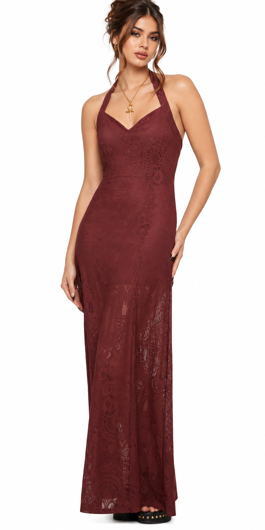 KILLSTAR Lilith’s Garden Maxi Dress – Brown/Burgundy – Size M - Maxi Dress